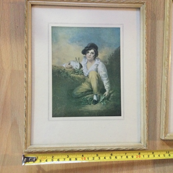 2 Vintage Framed Prints Haddon Hall England Boy With Rabbit Master Lambton - Picture 4 of 10